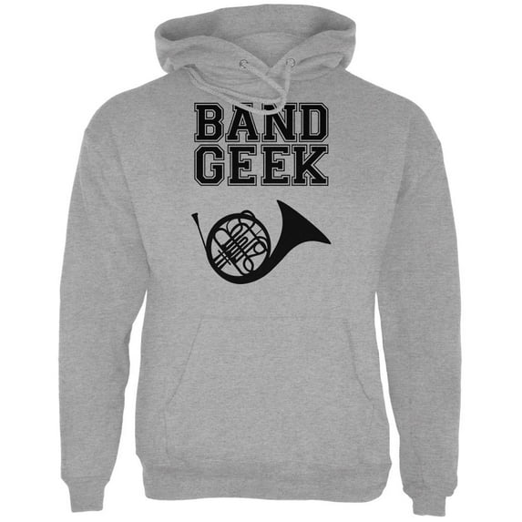 Band Geek French Horn Mens Hoodie Sport Grey SM