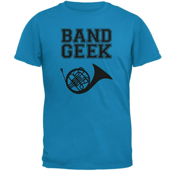 Band Geek French Horn Mens T Shirt Sapphire SM
