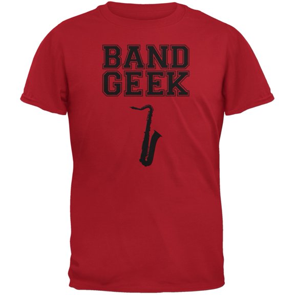 Band Geek Sax Red Adult T-Shirt - Large