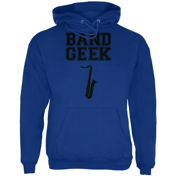 Band Geek Saxophone Mens Hoodie Deep Royal MD