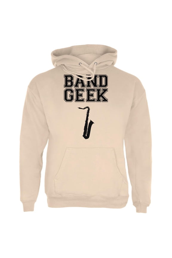 Band Geek Saxophone Mens Hoodie Sand MD