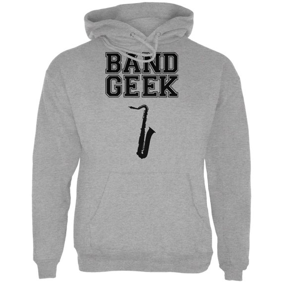 Band Geek Saxophone Mens Hoodie Sport Grey MD