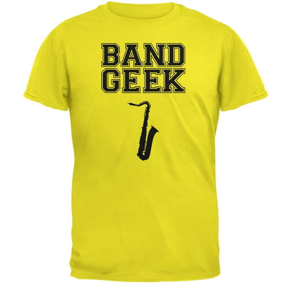 Band Geek Saxophone Mens T Shirt Bright Yellow MD