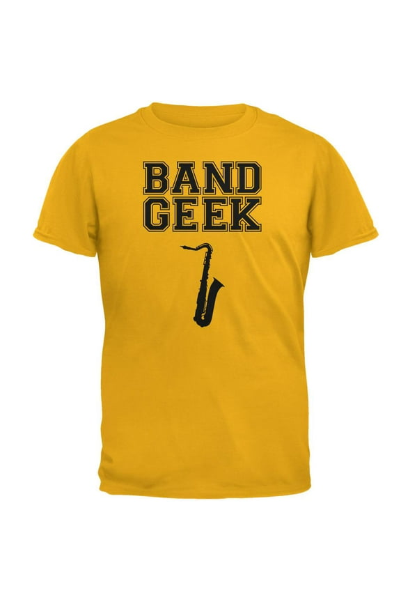 Band Geek Saxophone Mens T Shirt Gold X-LG