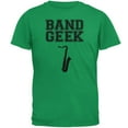 thumbnail image 1 of Band Geek Saxophone Mens T Shirt Irish Green 2XL, 1 of 1