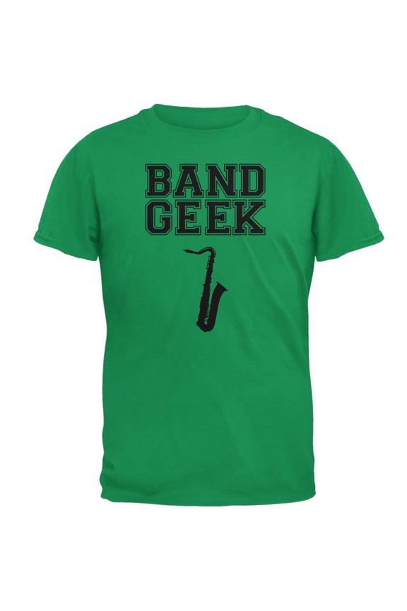 Band Geek Saxophone Mens T Shirt Irish Green X-LG