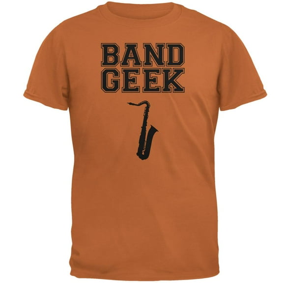 Band Geek Saxophone Mens T Shirt Texas Orange MD