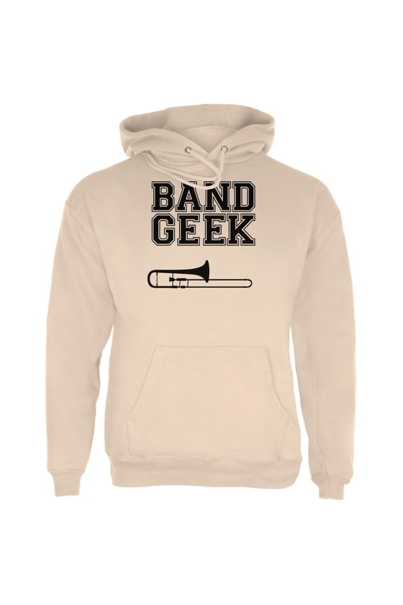 Band Geek Trombone Mens Hoodie Sand MD
