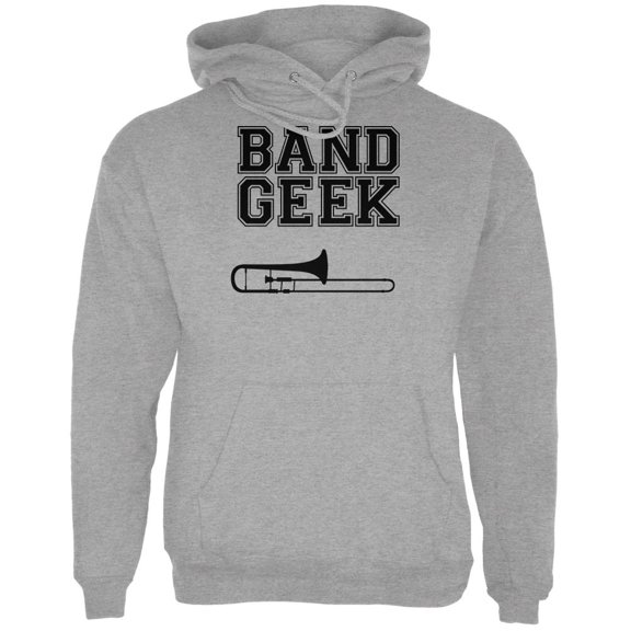Band Geek Trombone Mens Hoodie Sport Grey LG