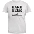 thumbnail image 1 of Band Geek Trombone White Adult T-Shirt - Small, 1 of 1