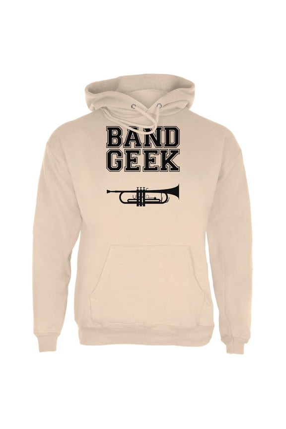 Band Geek Trumpet Mens Hoodie Sand LG