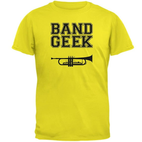 Band Geek Trumpet Mens T Shirt Bright Yellow X-LG