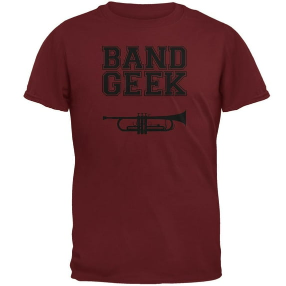 Band Geek Trumpet Mens T Shirt Garnet Red SM