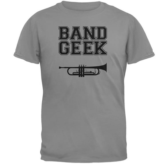 Band Geek Trumpet Mens T Shirt Gravel X-LG