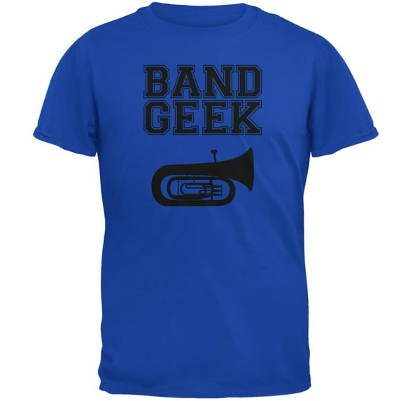 Band Geek Tuba Mens Soft T Shirt Royal LG
