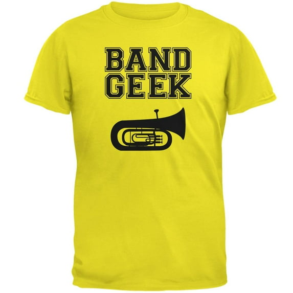 Band Geek Tuba Mens T Shirt Bright Yellow MD