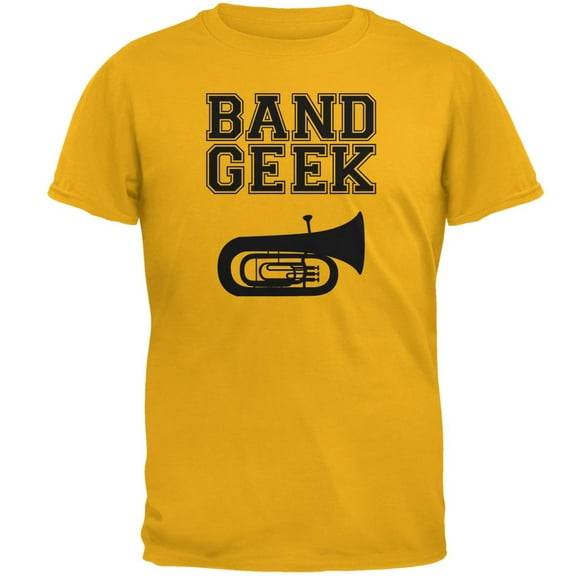 Band Geek Tuba Mens T Shirt Gold 3X-LG