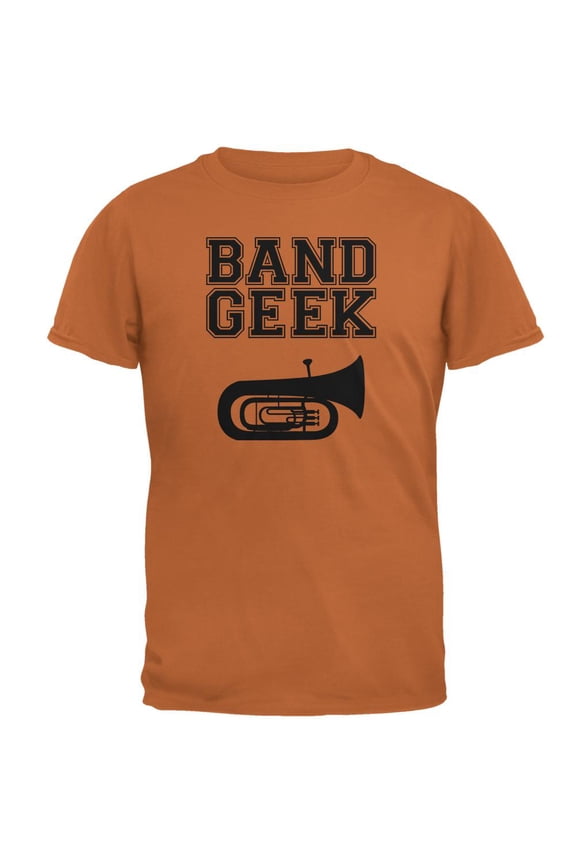 Band Geek Tuba Mens T Shirt Texas Orange LG