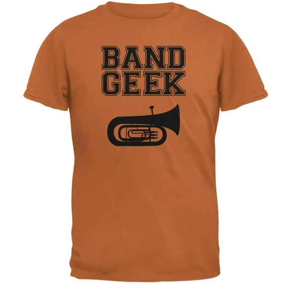 Band Geek Tuba Mens T Shirt Texas Orange SM
