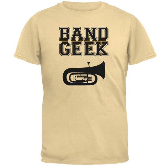 Band Geek Tuba Mens T Shirt Yellow Haze MD