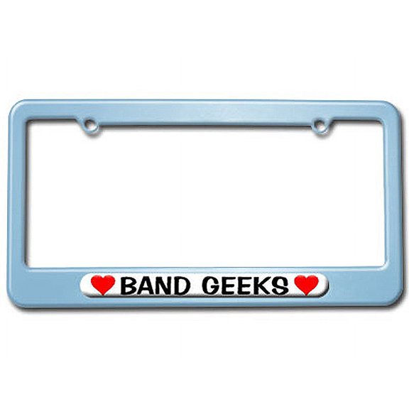 Band Geeks Love with Hearts License Plate Frame