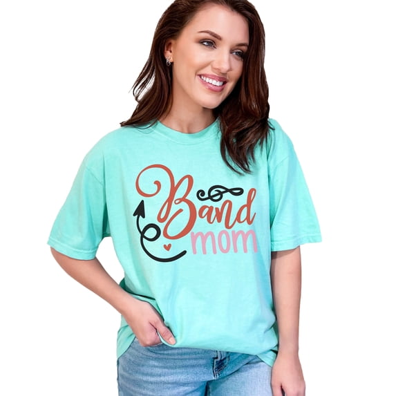 Band Mom T-Shirt, Music Lover Mom Shirt, Band Parent Gift, Mother's Day Gift, Music Mom Tee, Concert Mom Shirt, Band Mom Apparel, Chalky Mint Comfort Colors T-Shirt, Small
