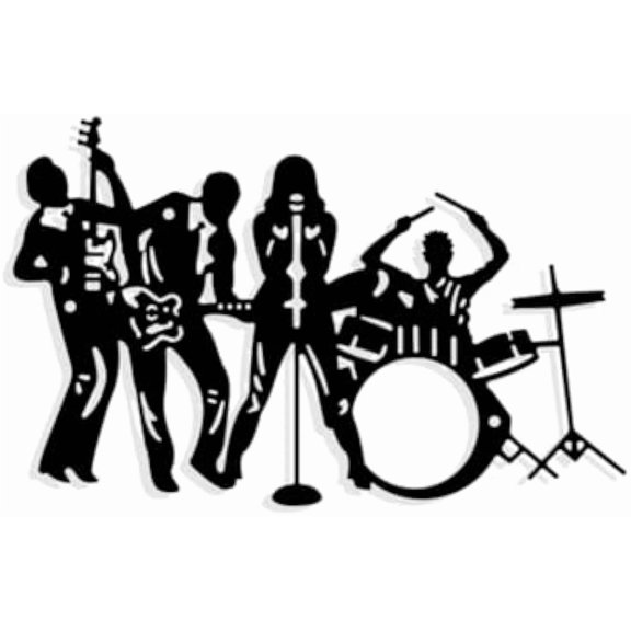 Band Performance Metal Wall Art Decor Matte Style Wall Hanging Decor Silhouette Wall Art for Home Garden Hotel Office Wall Festival Decoration Gift 7.3×11.4 Inch