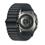 Band for Samsung Galaxy Watch Ultra Bands 47mm Men/Women,Rugged Fabric Nylon Alpine Sport Loop Strap for Samsung Galaxy Watch 7 Ultra Band 47 mm 2024 Breathable Replacement Wristband,Dark Gray