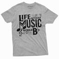thumbnail image 1 of Band T-Shirt Life Without Music Would Be Boring Tee Musical Note Guitar Drums Tee (Medium Grey), 1 of 6