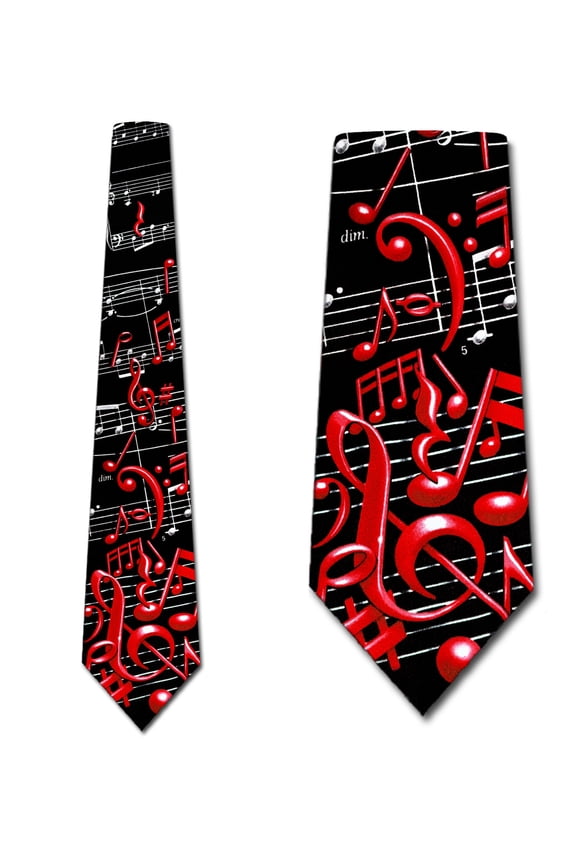 Band Ties Mens Music Neckties Music Notes Tie by Three Rooker