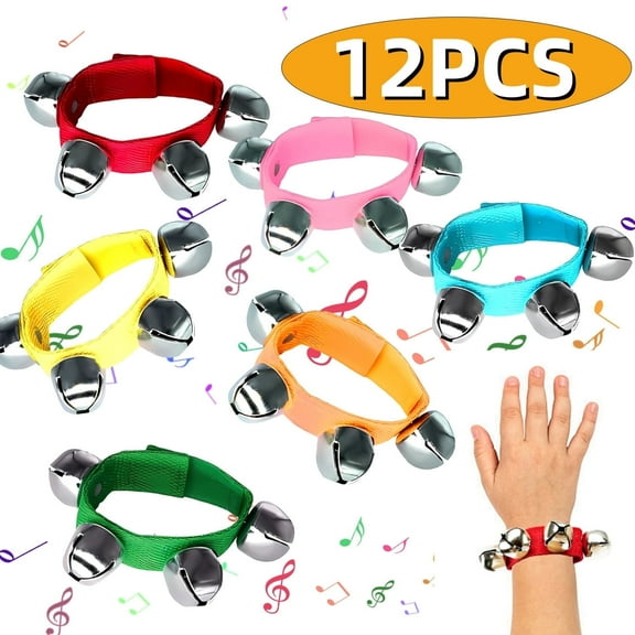 Band Wrist Bells Wrist Jingle Bells Christmas Hand Bells Ankle Bells Musical Instrument Birthday Gifts Christmas Party Favors 12 PCS