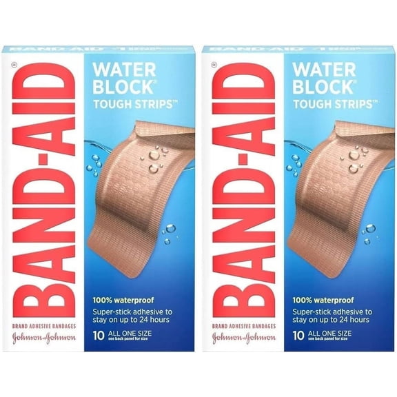 Band-aid Tough-Strips Adhesive Bandages, Waterproof, Extra Large, 10 Ct - Pack of 2