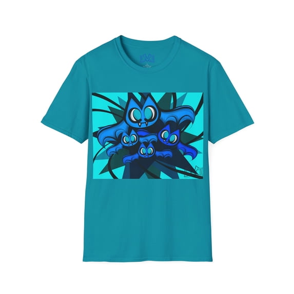 Band of Bats, Hand drawn skate / surf Art on a Unisex Softstyle T-Shirt