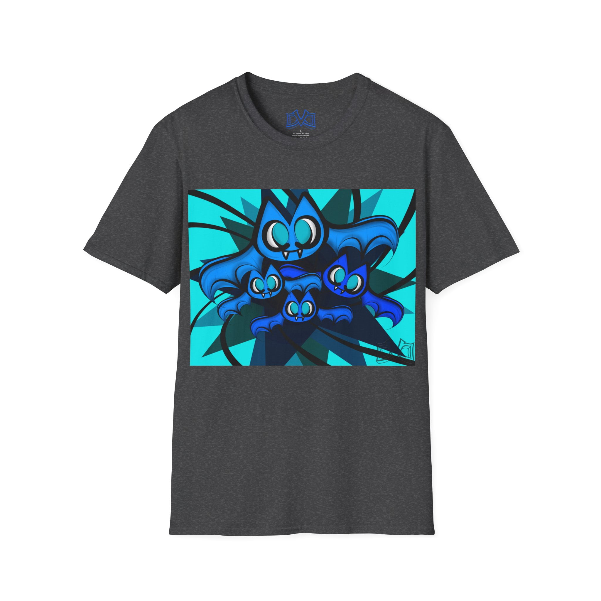 Band of Bats, Hand drawn skate / surf Art on a Unisex Softstyle T-Shirt