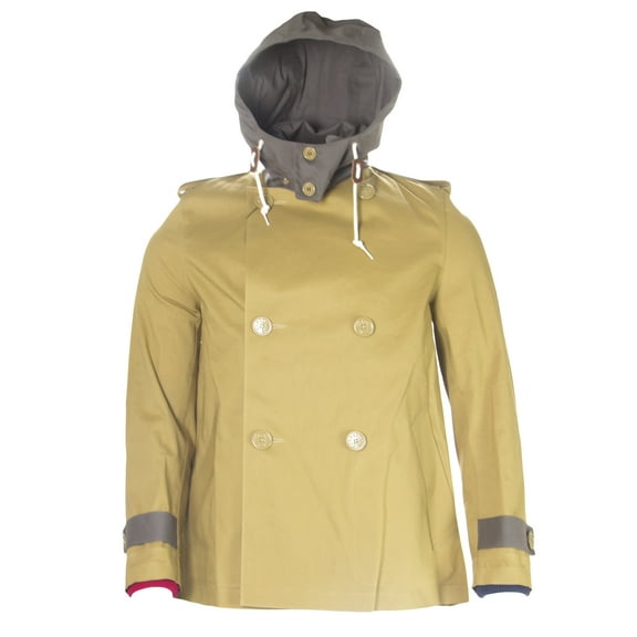 Band of Outsiders x Mackintosh Men's Bonded Cotton Peacoat, 38 Khaki
