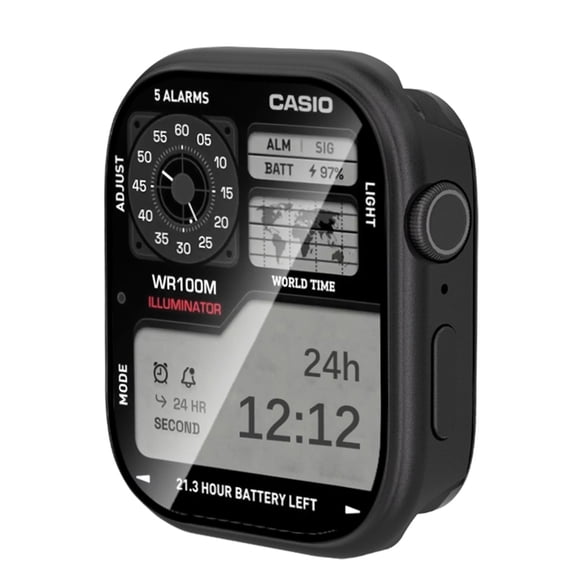 BandPlus 2 in 1 Metal Rugged Case Compatible with iWatch Series 6/5/4/SE 44mm, Waterproof Aluminum Shockproof Protective Bumper Cover Compatible with Apple iWatch Series 6/5/4/SE 44mm for Men, Black