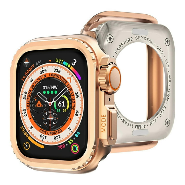 BandPlus iWatch Series 6 5 Case Apple Watch Series 4 Case Apple Watch Series SE Cover 44mm Apple Watch Case Anti Scratch Shockproof Easy Install Rugged Case Cover for Women Men Rosegold Walmart