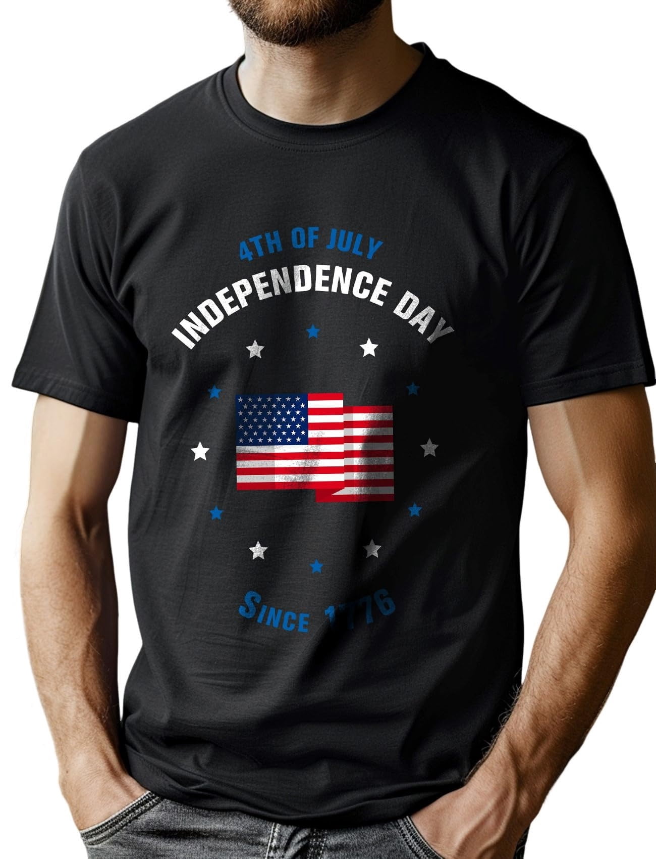 American Flag Independence Day T-Shirt for 4th of July