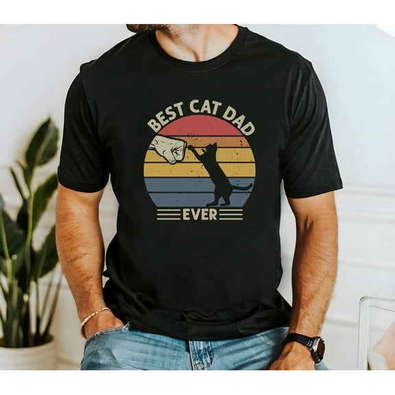 BandRole Best Cat Dad Ever Shirt, Cat Dad Shirt, Gift for Cat Owner, Retro Cat Shirt, Gift for Cat Lover, Cool Dad Shirt, Dad Birthday Gift