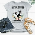 thumbnail image 1 of BandRole Boston Terrier Makes Me Happy Humans Make My Head Hurt Cute Boston Terrier T-Shirt, Tee, 1 of 4
