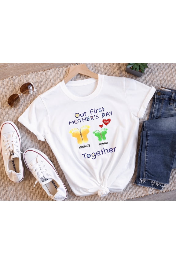 Custom Mom Shirt With Names,Our First Mother's Day Together,Personalized Mom Tee,Mothers Day,Customized Mom Tee