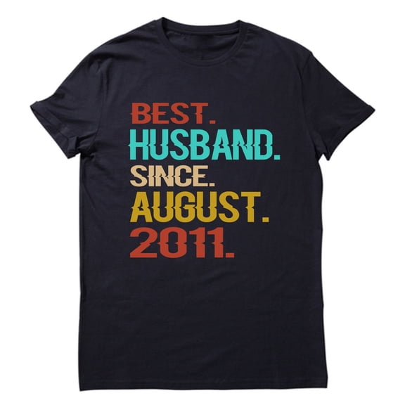 BandRole Custom Shirt - Mens Best Husband Since August 2011 9th Wedding Anniversary GiftGift