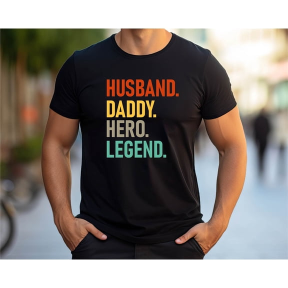BandRole Husband Daddy Hero Legend T-shirt, Dad T-shirt, Daddy Father’s Day T-shirt, Father's Day Gift Tee