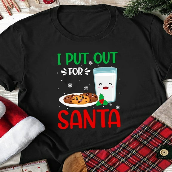 BandRole I Put Out For Santa Christmas Cookie Milk T-shirt