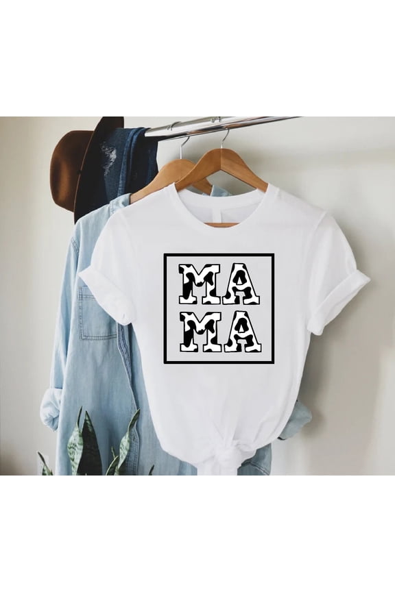 Mama Cow Print T-shirt, Mothers Day , Cow Mom Shirt, Mothers Day Shirt, Mama Shirt, Cute Mother Shirt, For Cow Lover Mom