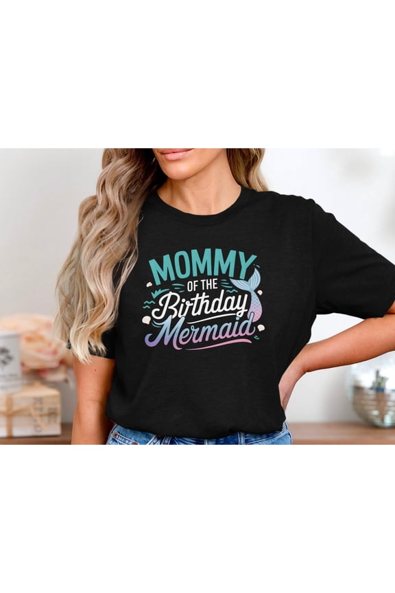 Mommy Of The Birthday Mermaid Shirt, Mermaid Mom Birthday Party Tee, Matching Family Mermaid Shirt, Ocean Theme Birthday Mom Shirt