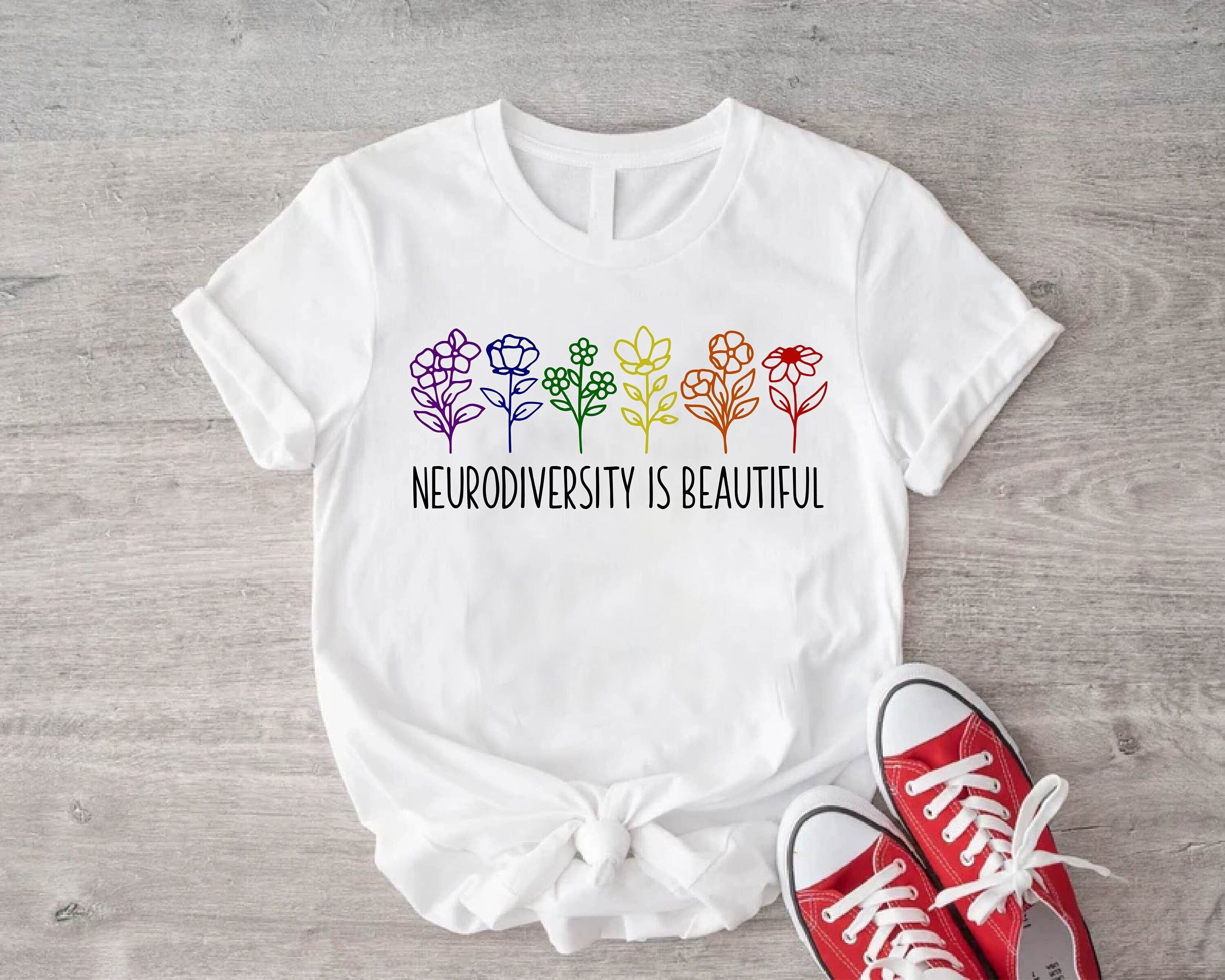 BandRole Neurodiversity Floral Autism T-Shirt, Neurodiversity Is Beautiful T-Shirt , Sped Tee, Autism Awareness Shirt, Awareness Tee