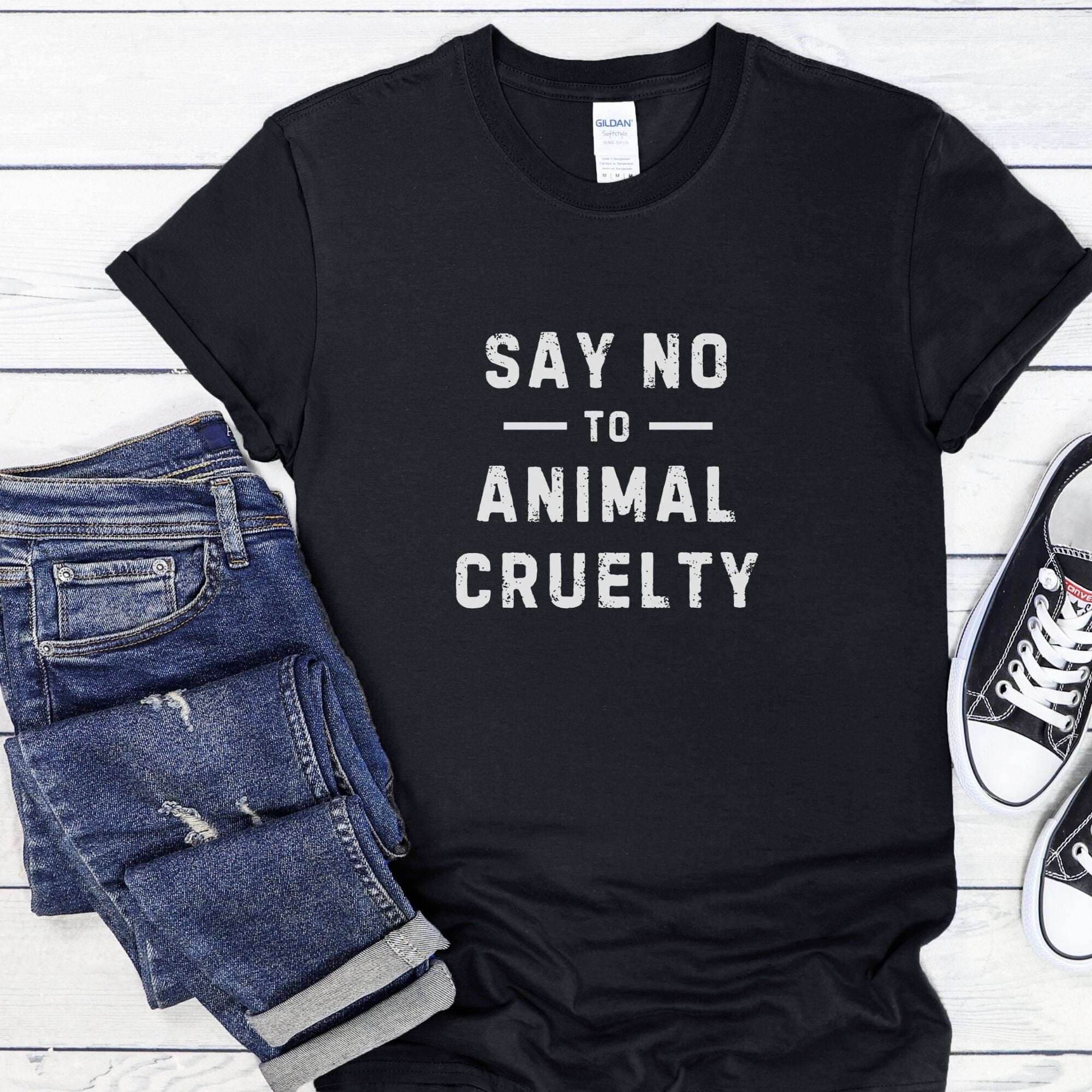 BandRole Say No To Animal Cruelty T Shirt, Animal Rights T-Shirt, Vegan ...