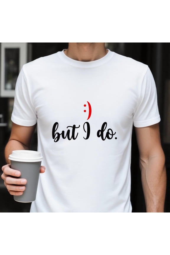 Valentines Day shirt for him | minimal smiley but I do quote tee | romantic boyfriend gift, cute white graphic t-shirt