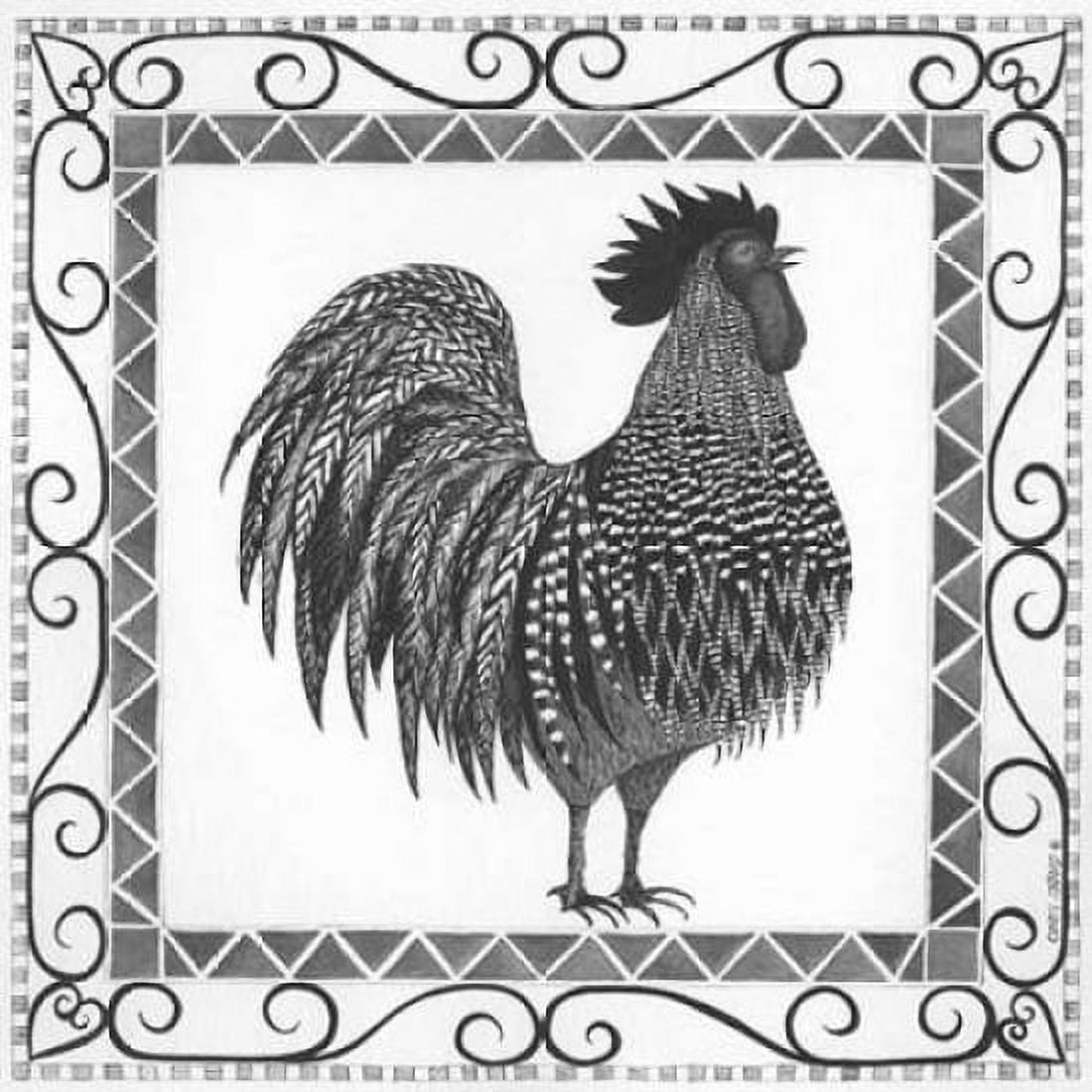 BandW Rooster Canvas Art - Cindy Shamp (24 x 24)